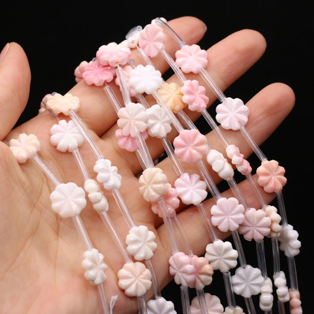 

5pcs/lot Natural Freshwater Shell Flower Beads Pretty Pink Flower Shell Loose Bead for Making DIY Jewerly Necklace Accessories