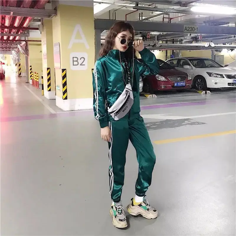 Clothing Suit Pants Suit Womens Sportswear Sportswear Wife Autumn New Style Korean Temperament Casual Wear Two-piece Suit