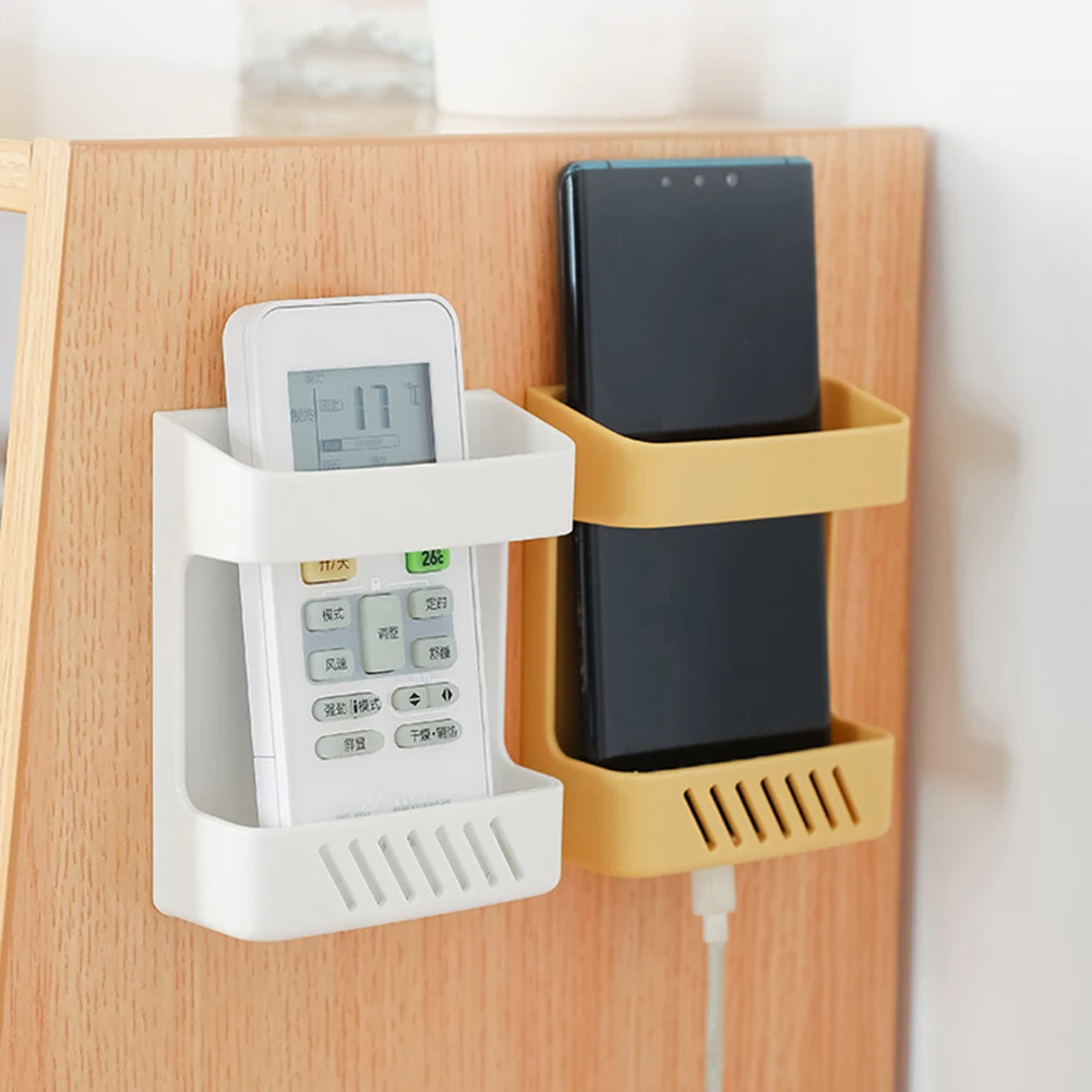 

Home Wall-Mounted Organizer Storage Box Remote Control Mounted Phone Charging Plug Wall Holder Punch-free Holder Stand Rack