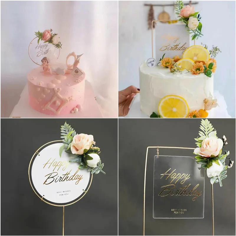 

Toppers For DIY Birthday Cake Baking Decor Decoration Topper Artificial flowers
