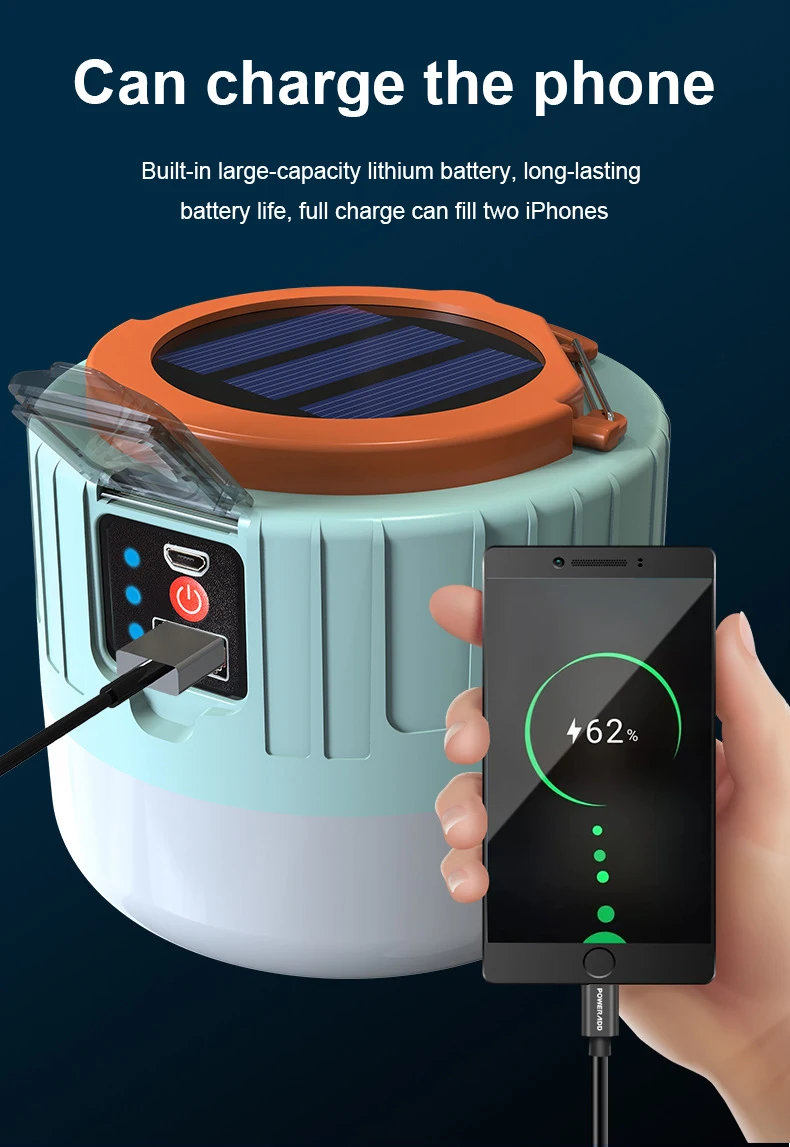 1 шт. светодиодный походный светильник USB Портативный ing PhoneCharge Солнечный CampingLantern