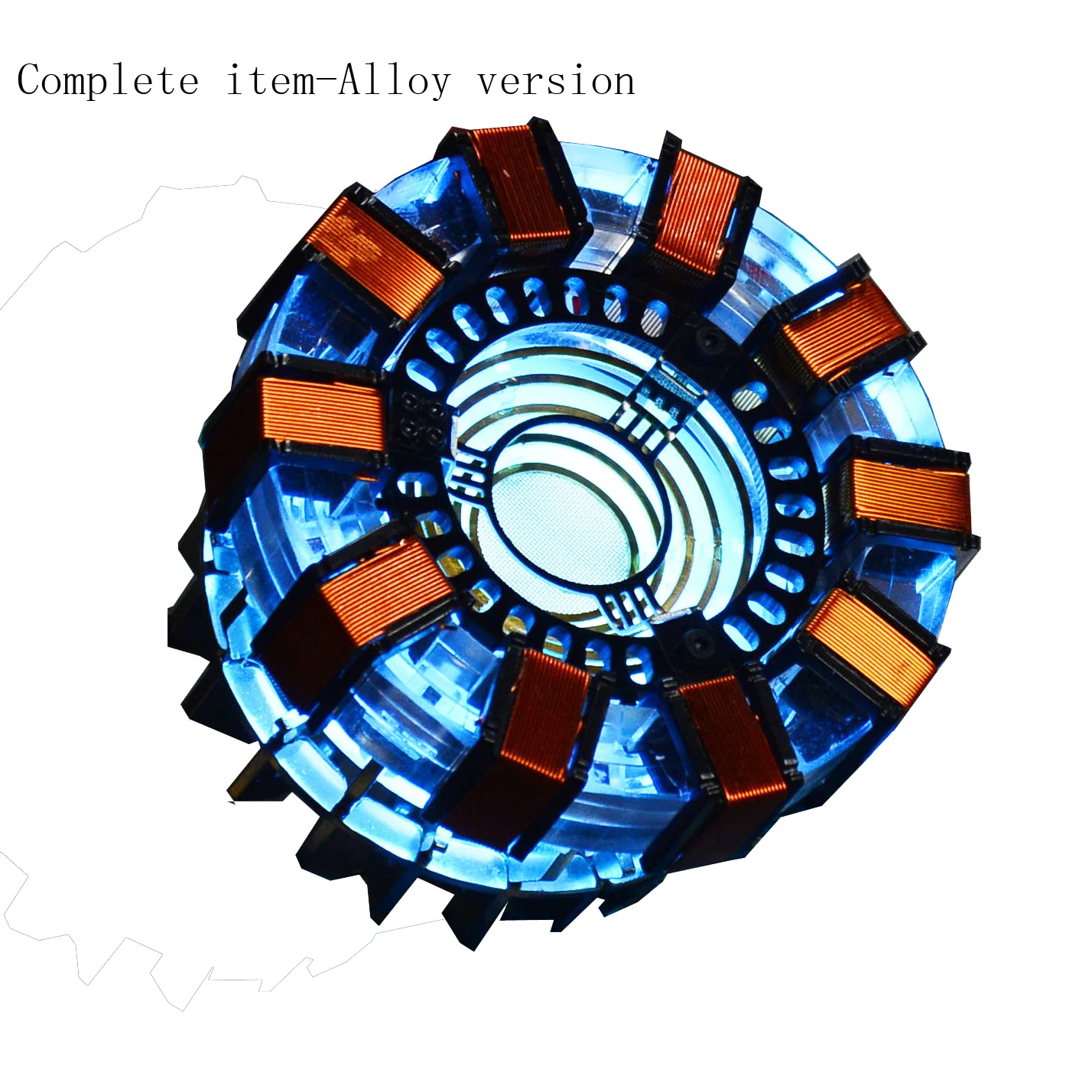 Alloy version LED Avengers 1:1 Scale Iron Man Arc Reactor Core Tony Stark Heart Model With Led Light Figure Gift DIY Need To Assemble MK1 Reac - Цвет: Alloy version