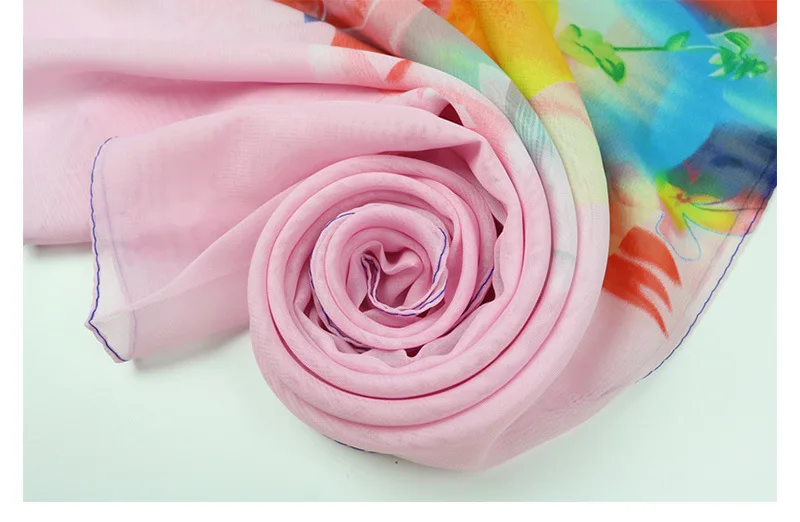 2020 новый цветок сливы дышащий шифоновый шарф Шелковый квадратный хиджаб крутой