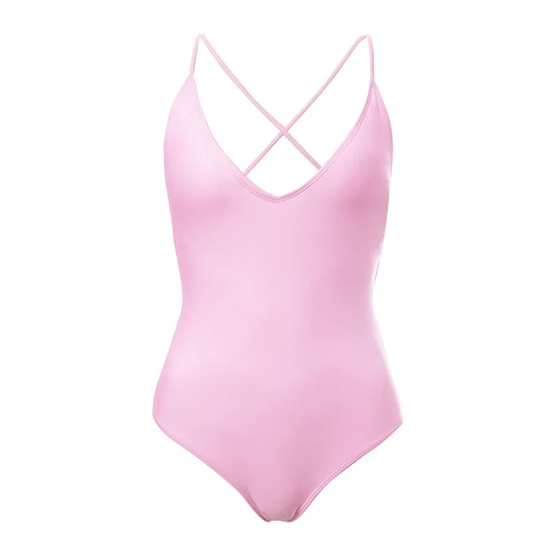 Слитный купальник SAY MORNING с глубоким V-образным вырезом съемные накладки на грудь