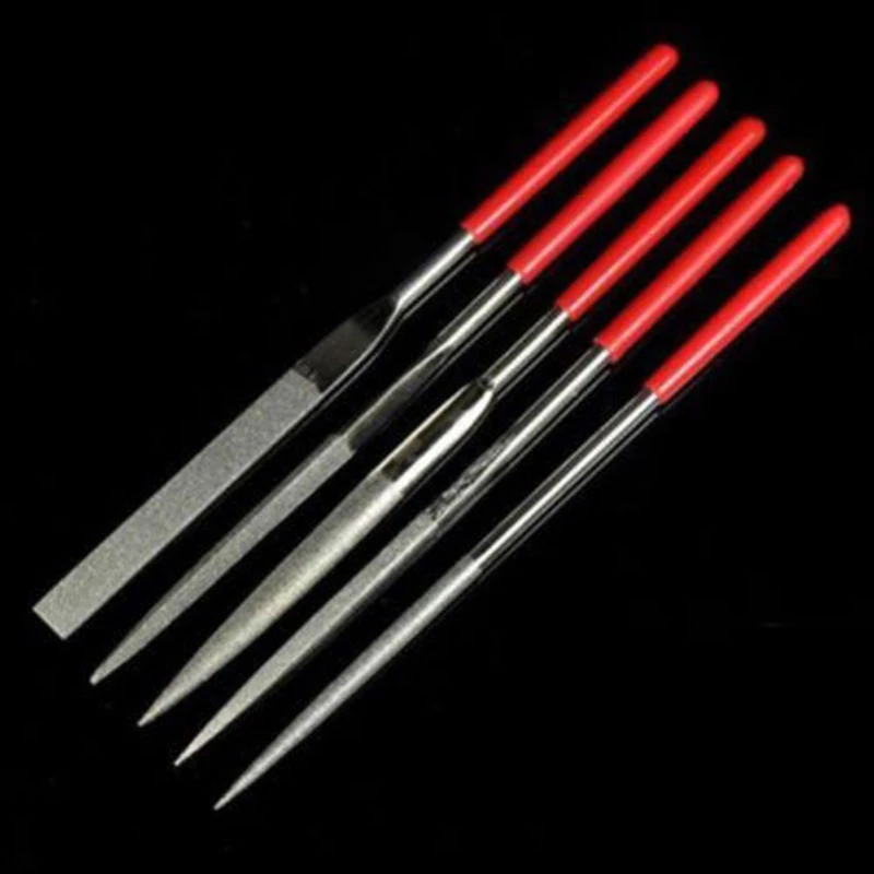 5pcs/Set Metal Needle Files Set Carving Jewelry Diamond Glass Stone Wood Tool Deburring Mirror Tile Ceramics Metal Crystal