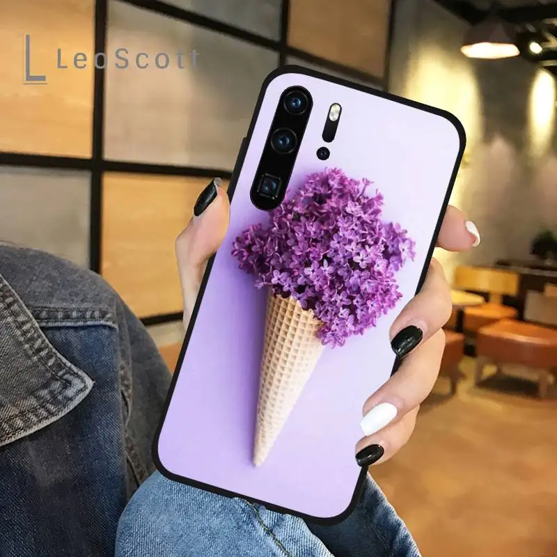 

Purple Watercolor flower Dandelion Phone Case For Huawei P 20 30 40 lite pro smart 2019 honor 10 i lite 8x nova 5t mate 20 pro