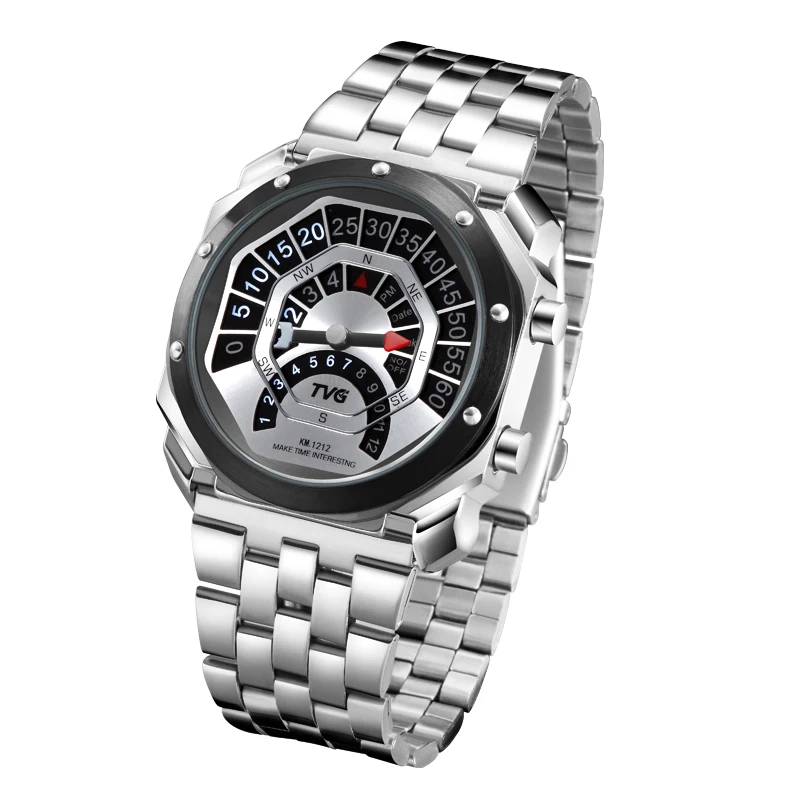 Часы мужские спортивные с квадратным циферблатом компасом водонепроницаемые из