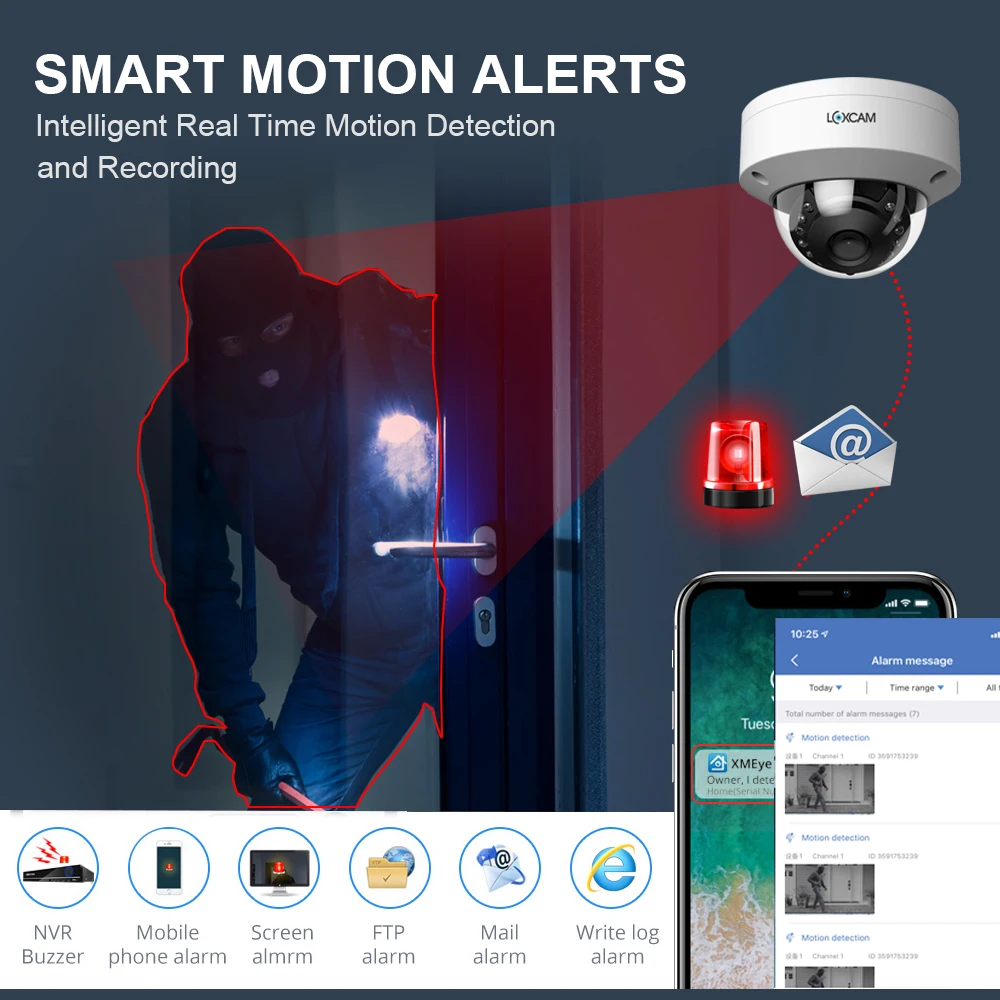 LOXCAM H.265 4K CCTV система видеонаблюдения с записью звука 8 Мп POE Антивандальная