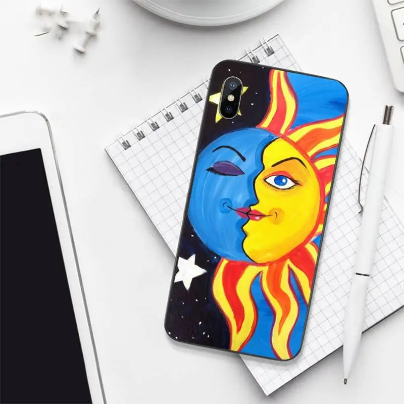 

Funny Sun Moon Face Phone Case for iPhone 11 12 pro XS MAX 8 7 6 6S Plus X 5S SE 2020 mini