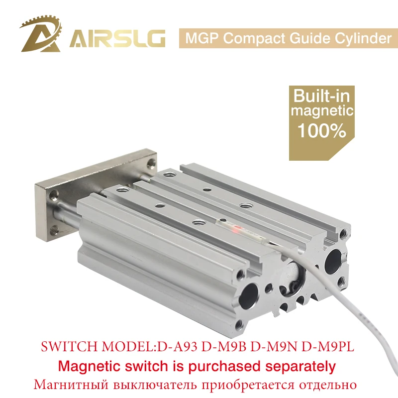Компактный направляющий цилиндр MGPL, тонкий трехосевой пневматический цилиндр с направляющей, MGPM20-20Z 30Z 40 50 от AliExpress RU&CIS NEW
