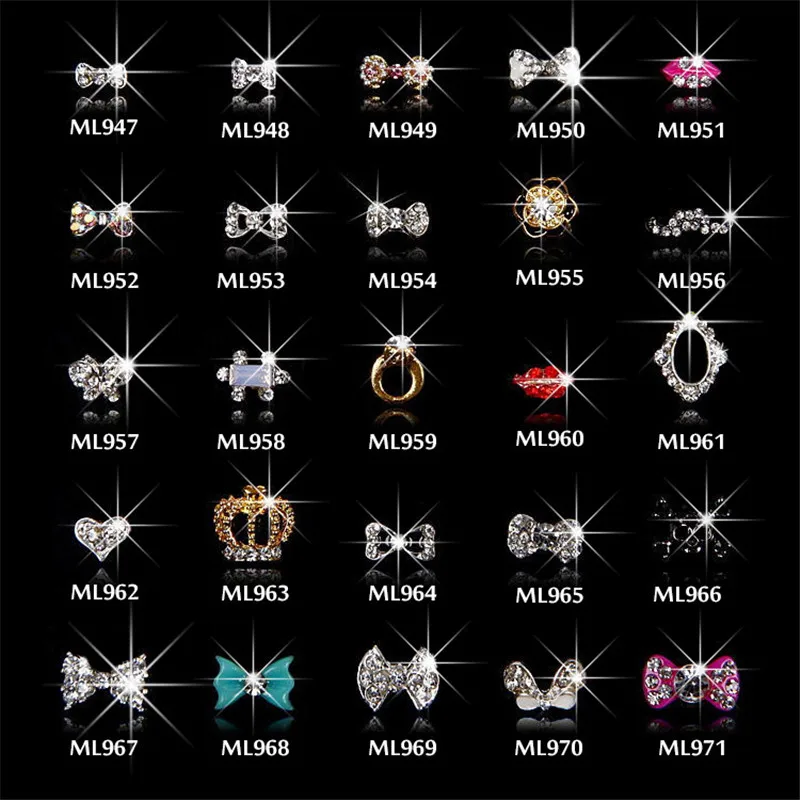 

10pcs Nail rhinestone Butterfly Bow Lips Alloy nail accessories Imbue Diamond nail jewelry crystal nail art