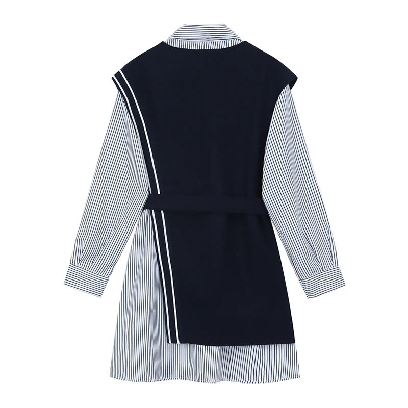 Женское платье-рубашка с длинным рукавом элегантный свободный повседневный