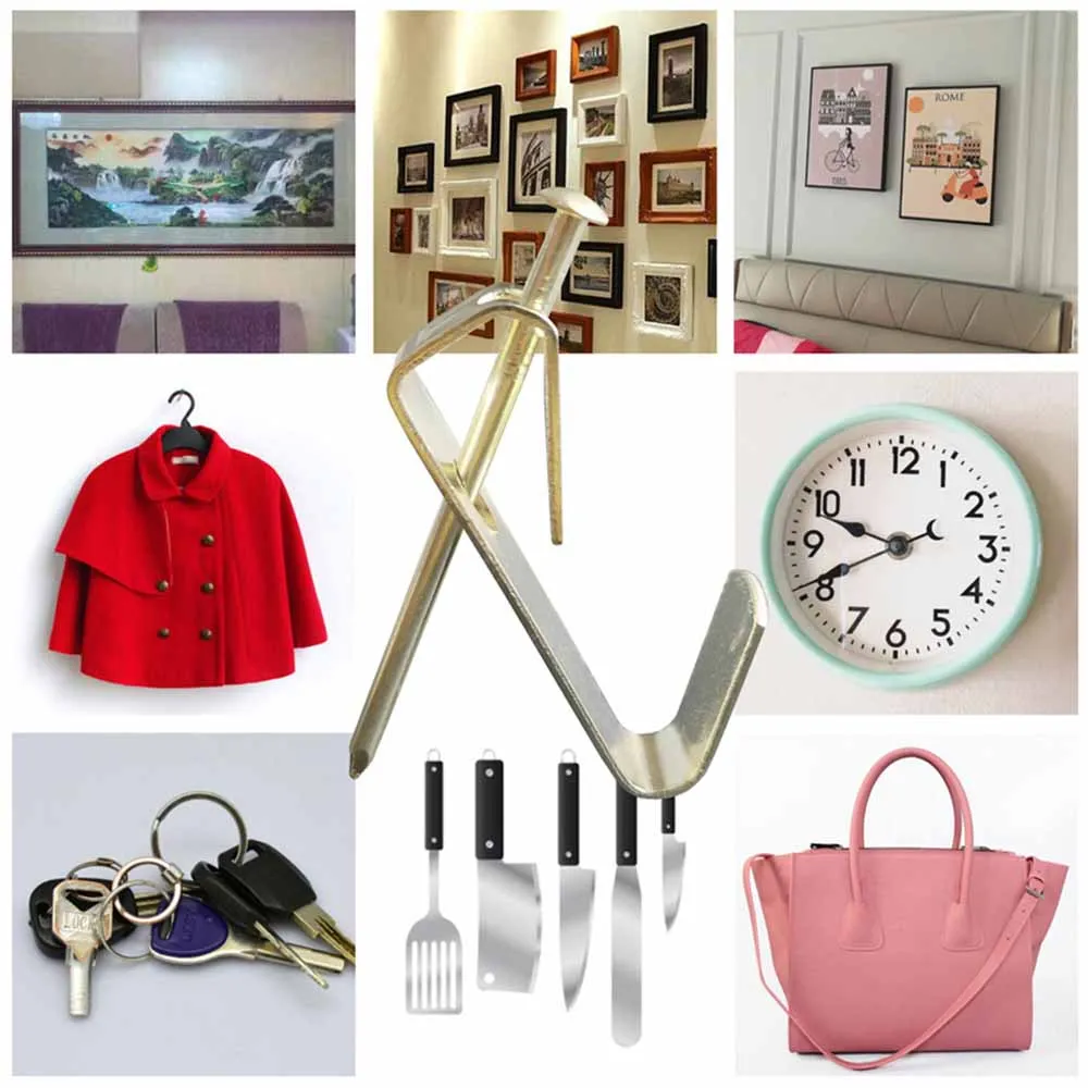 

100 Pieces Golden Triangle D-Ring Hanging Picture Oil Painting Mirror Frame Hooks Hangers Wholesale