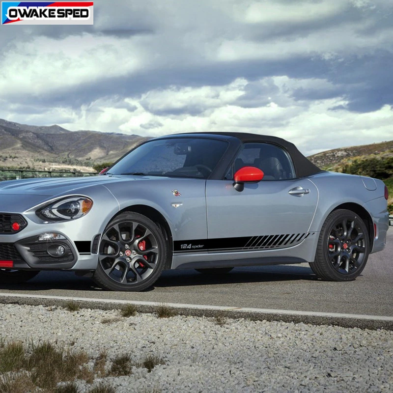 Для Fiat 124 наклейка на дверь автомобиля паука боковая юбка спортивные гоночные