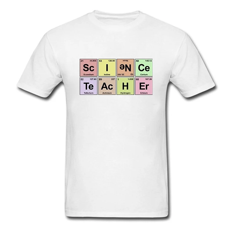 

2020 Famous Brand Men Summer Periodic Table Chemistry Science Teacher Gift T-Shirt Cotton t shirt slogans Customized shirts f