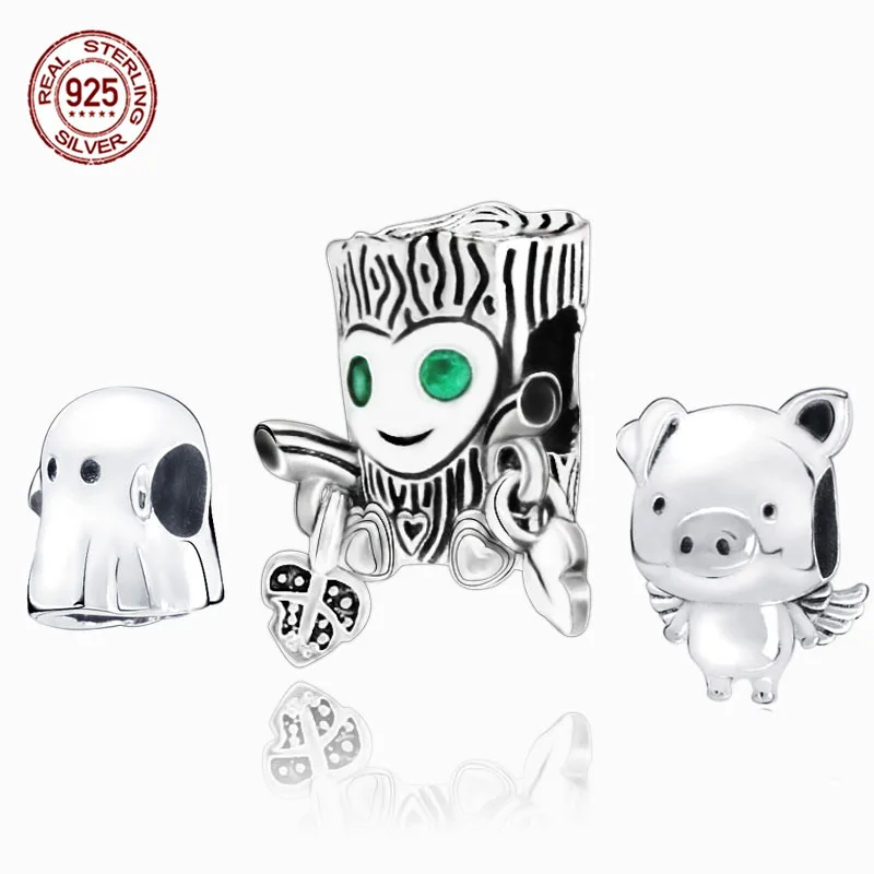 2019 New 925 Sterling Silver Ghost The Tree Monste Charm Beads Fit Original Pandora Bracelets Women DIY Jewelry Gift | Украшения и