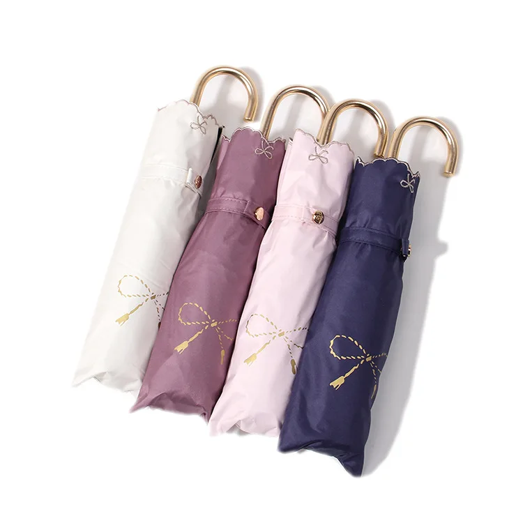 

Japanese ultra-light small hook folding sun umbrella sunny rain dual-use female compact portable sun protection UV umbrella