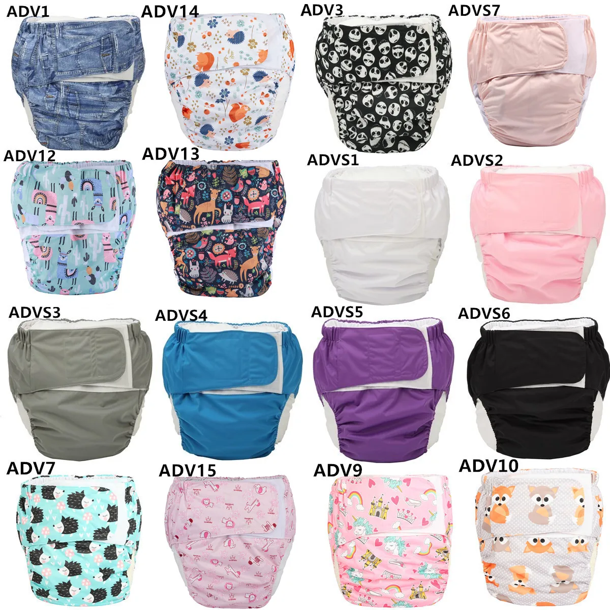 [Sigzagor]XL Adult Cloth Diaper Nappy Urinary Incontinence Pocket Reusable Hook Loop ABDL Age Play 68 to 128 cm 26.7in 50.4in | Мать и