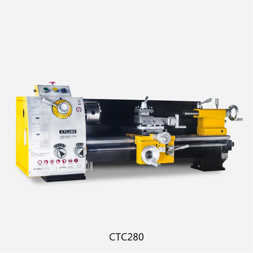 

CTC280 Industrial Grade Lathe Household Mini Lathe Metal Lathe Machine Processing Machine Tool Bench Lathe 220V/380V 750W 280mm