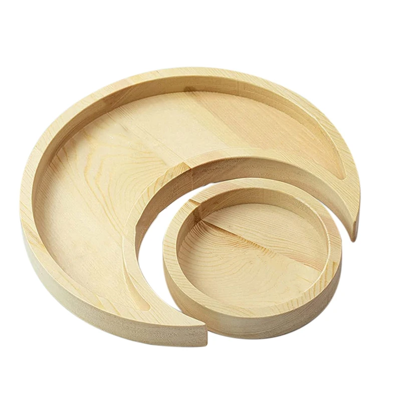 

Tray Crystal Holder for Stones Crystal Tray Decor for Stones Crescent Moon Wooden Tray Ring Dish Essential Oil Holder
