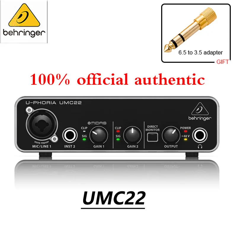 

Звуковая карта Behringer UMC22/UM2/UMC202HD, усилитель аудиоинтерфейса