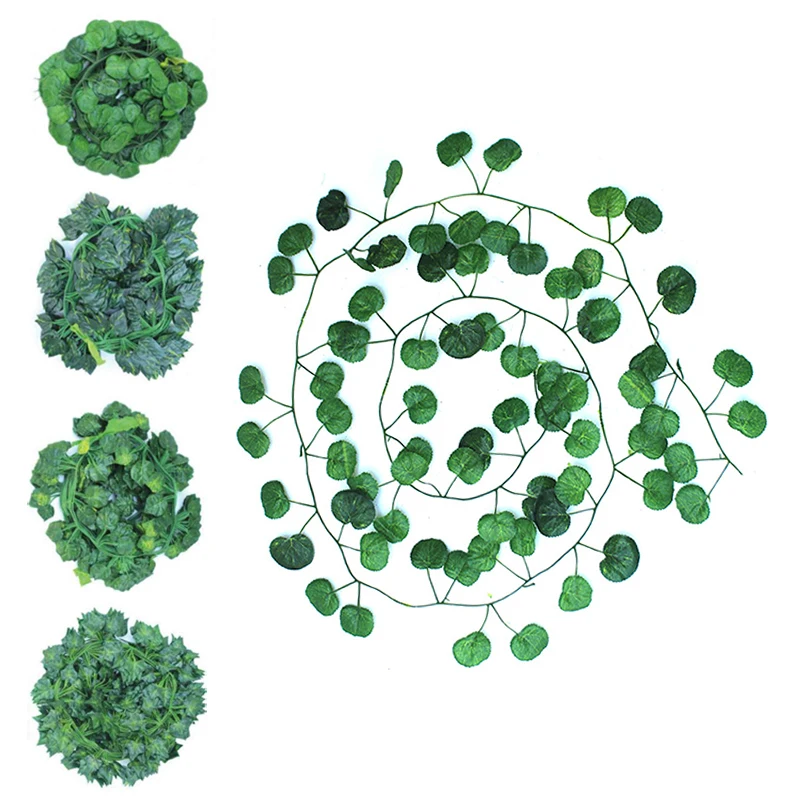

Home Wedding Decoration Green Leaf Ivy Vine Hanging Artificial Flower Color Printing Creeper Rattan