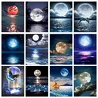 AB красочная Алмазная вышивка мозаика Луна полная квадратная алмазная живопись 5D DIY Набор Пейзаж домашний декор