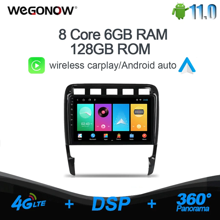 

Автомобильный мультимедийный видеоплеер IPS Carplay 2 Din Android 11 6G + 128G для Porsche Cayenne 2002 -2010 4G LTE стерео аудио Авторадио