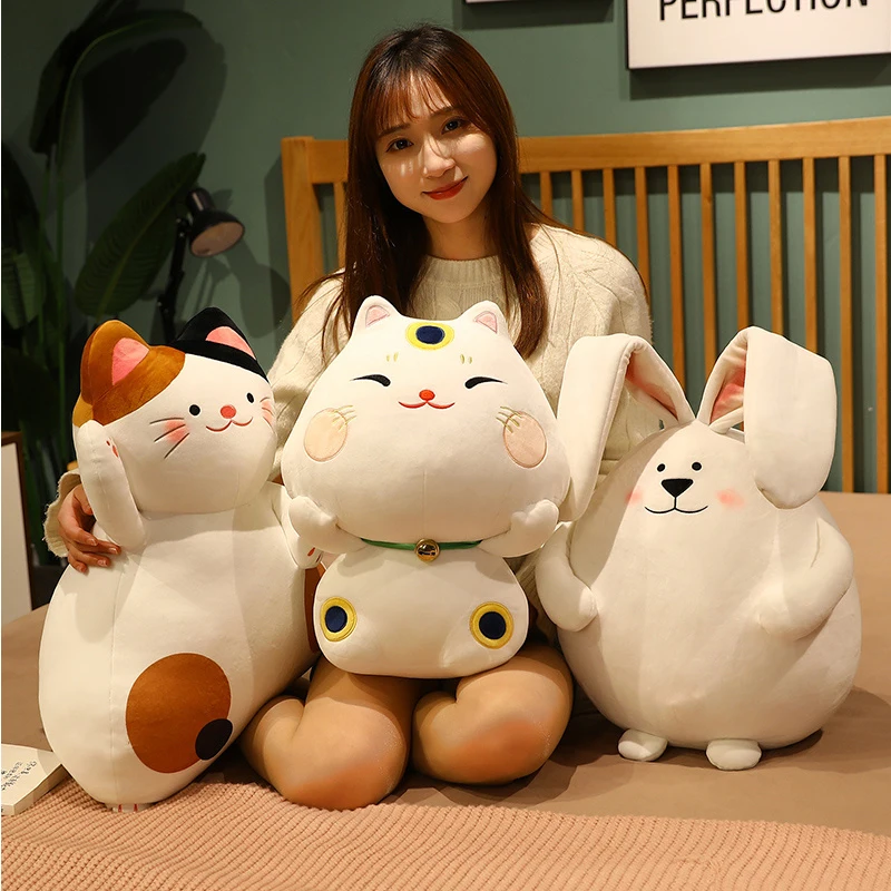 40 см милые Kawaii аниме кошка плюшевые игрушки мягкие Мультяшные куклы Кролик Китти подушки для дивана подарки