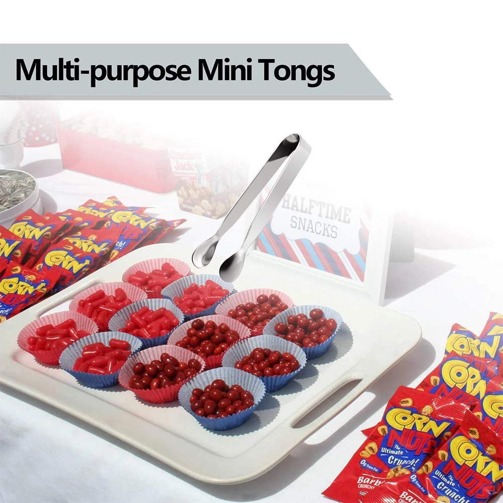 

6PCS Ice Tongs Mini Serving Tongs Stainless Steel Kitchen Bar Tongs for Appetizers Sugar Cube
