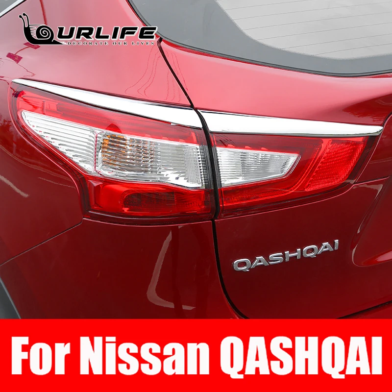 

Rear Lamp Cover Trim Taillight Adornment Strips 4P/Set ABS Chrome Lamp Shade Frame Decoration For Nissan Qashqai J11 2015-2021