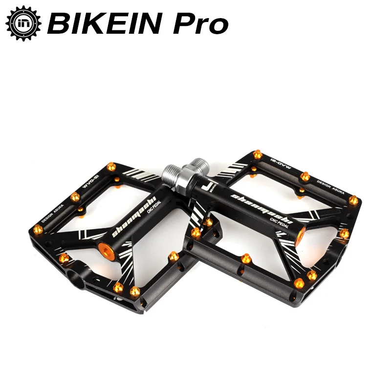 BIKEIN велосипедный сверхлегкий MTB педаль 4 герметичный подшипник BMX Платформа Плоские Педали Алюминиевый ЧПУ горный велосипед ножной протектор