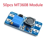 50pcslot mt3608 dc dc adjustable boost module feed converter voltage regulator module 2 v 24 v to 5 v 28 v 2a moudles