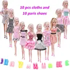 Одежда для кукол Барби и 10 пар обуви на продажу, подходит для 112 Барби, аксессуары для дня рождения, фестиваля, рождественского подарка, нашего поколения