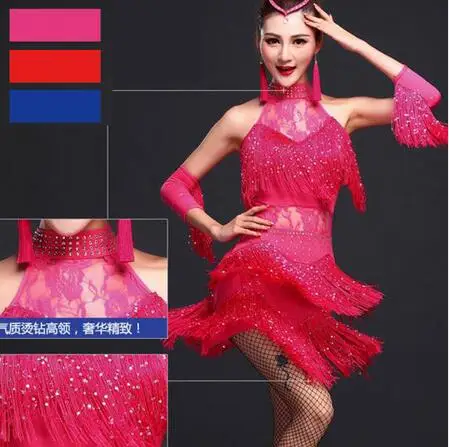 

New 2017 Latin Dance Dress Women/Girls/Lady New Sexy Fringe Salsa/Ballroom/Tango/Cha Cha/Rumba/Samba/Latin Dresses For Dancing