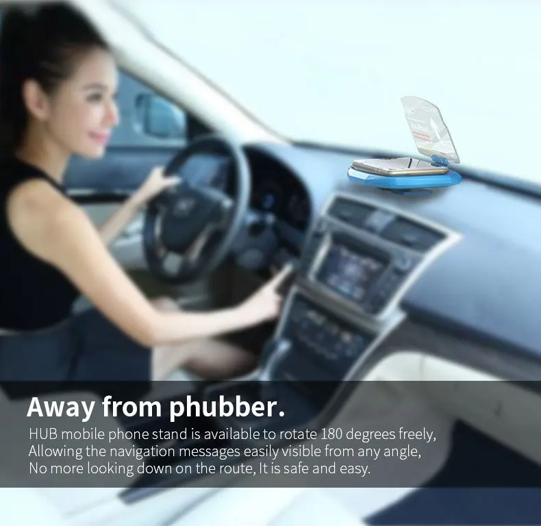 Newcarpro Универсальный мобильный gps навигационный кронштейн HUD Head Up Displayer для смартфона Автомобильный держатель Подставка для телефона