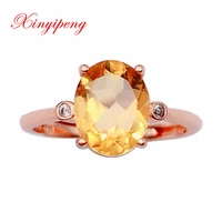 xin yipeng gemstone jewelry real s925 sterling silver inlaid natural citrine rings fine anniversary gift for women free shipping