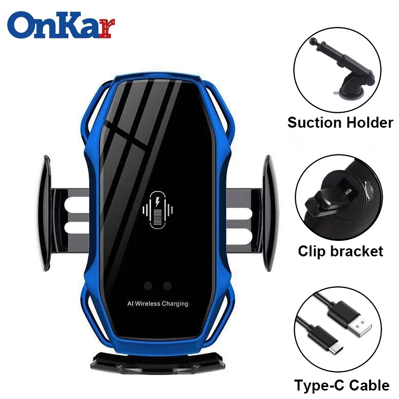 

15W Qi Car Phone Holder Fast Wireless Charger Car Mount Intelligent Infrared Air Vent Mount Car Charger For iPhone Xiaomi