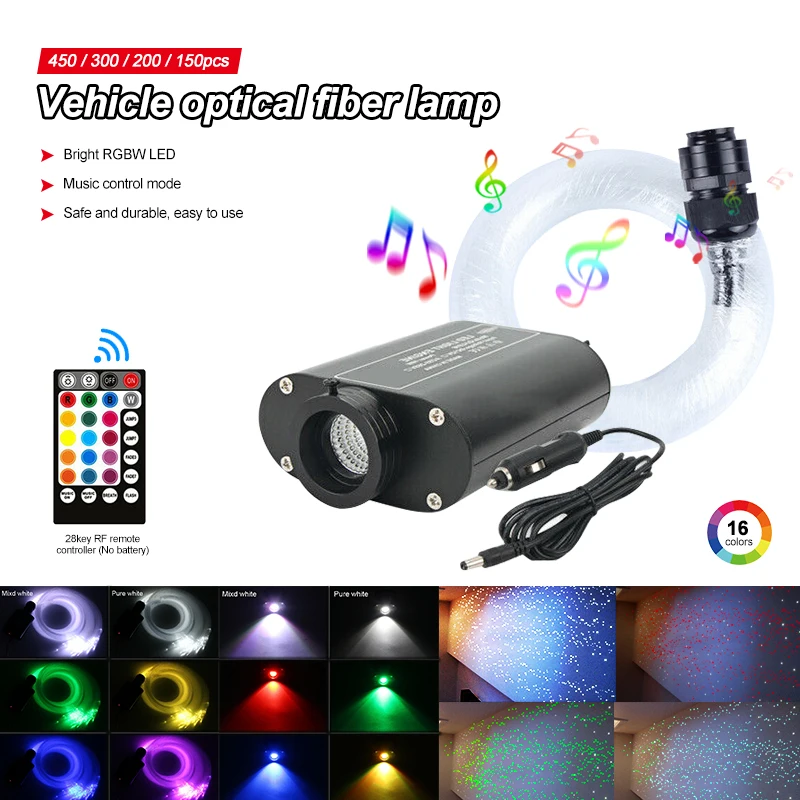 16 цветов RGB Автомобильный светодиодный потолочный светильник звездное небо