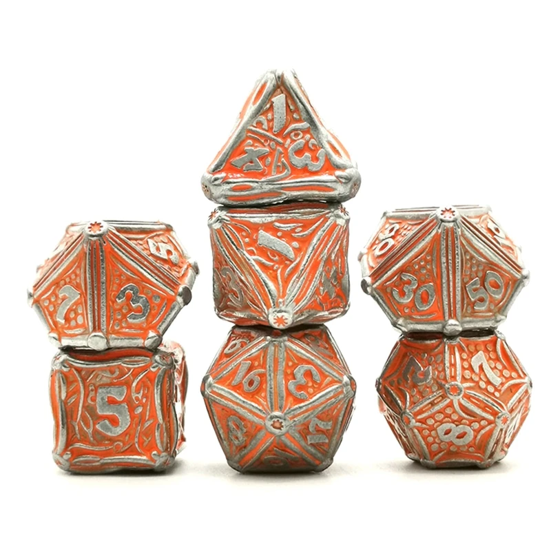 

7 шт., набор металлических костей для ролевых игр, d4 d6 d8 d10 d12 d20 d %