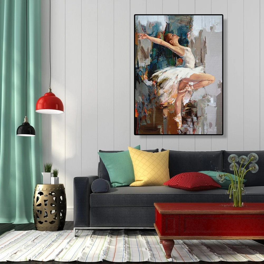 DIY Painting By Numbers Handpainted Canvas Dancing Girl Oil Art Picture Home Decor Living Room Unique Gift | Дом и сад