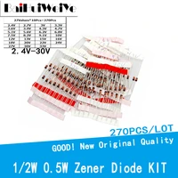 270pcslot 12w 0 5w zener diode kit do 41 2 4v 30v component diy kit 27 values10pcs assortment set new electronic diy set