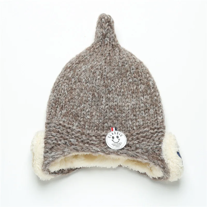 Зимняя детская плотная Шапка бини вязаная двойная толстая мягкая теплая шапка