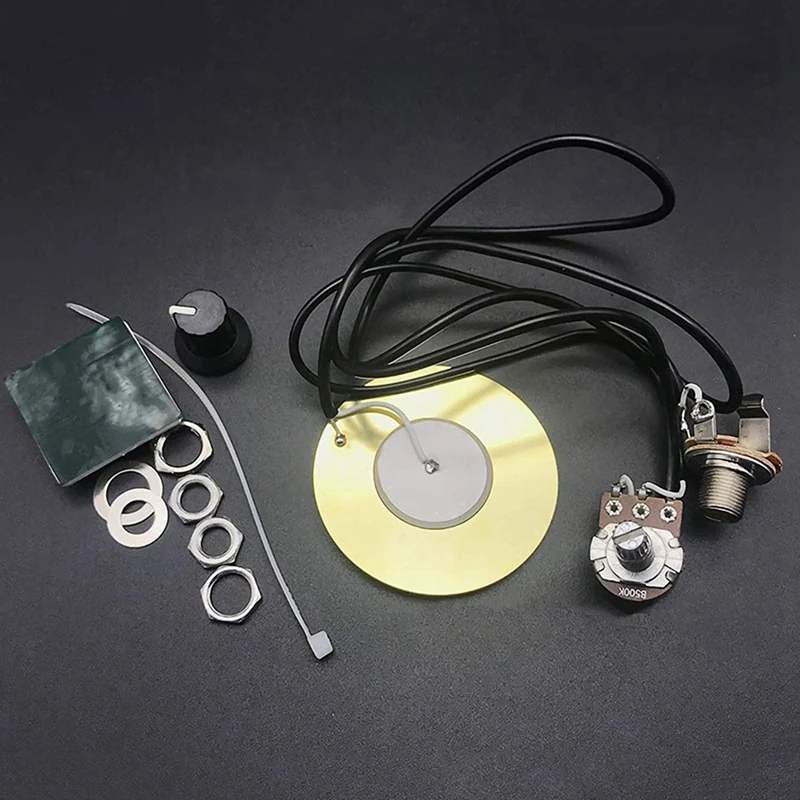 

Self-Adhesive Pickups Piezo Transducer Sensitive Transducer Pickup with 6.35mm Output Jack for Acoustic Guitar Ukulele