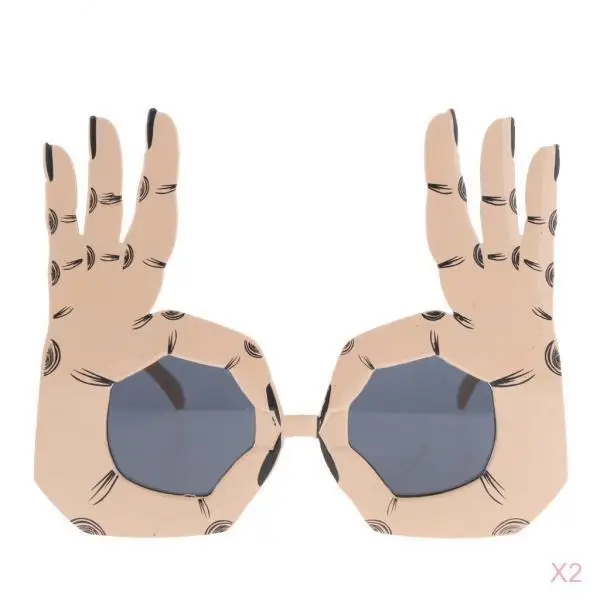 

2pcs Novelty Funny Party Eyeglasses Novelty OK Gesture Glasses Party Favors