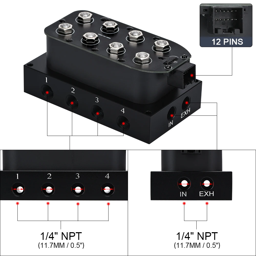 Бесплатная доставка пневматическая подвеска коллектор клапан 1/4 1/8 &quotNPT быстрая