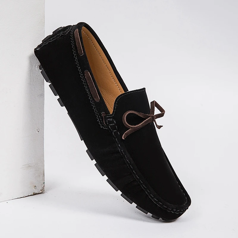 

Men's Cow Suede Leather Loafers Fashion Casual Shoes Party Wedding Footwear Big Size Moccasin Breathable Slip on Boat Shoes