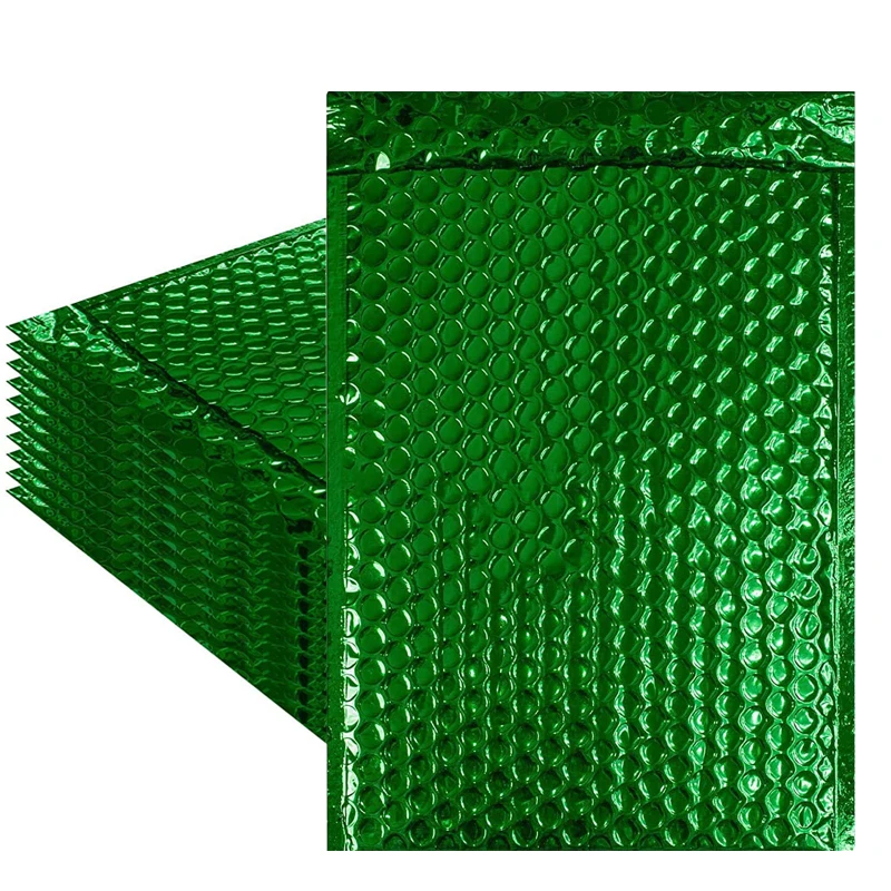 

10pcs Green Poly Bubble Mailer Envelopes Bags Self Seal Padded Gifts Business Shipping Gift Waterproof Sealing Packaging 18X23cm