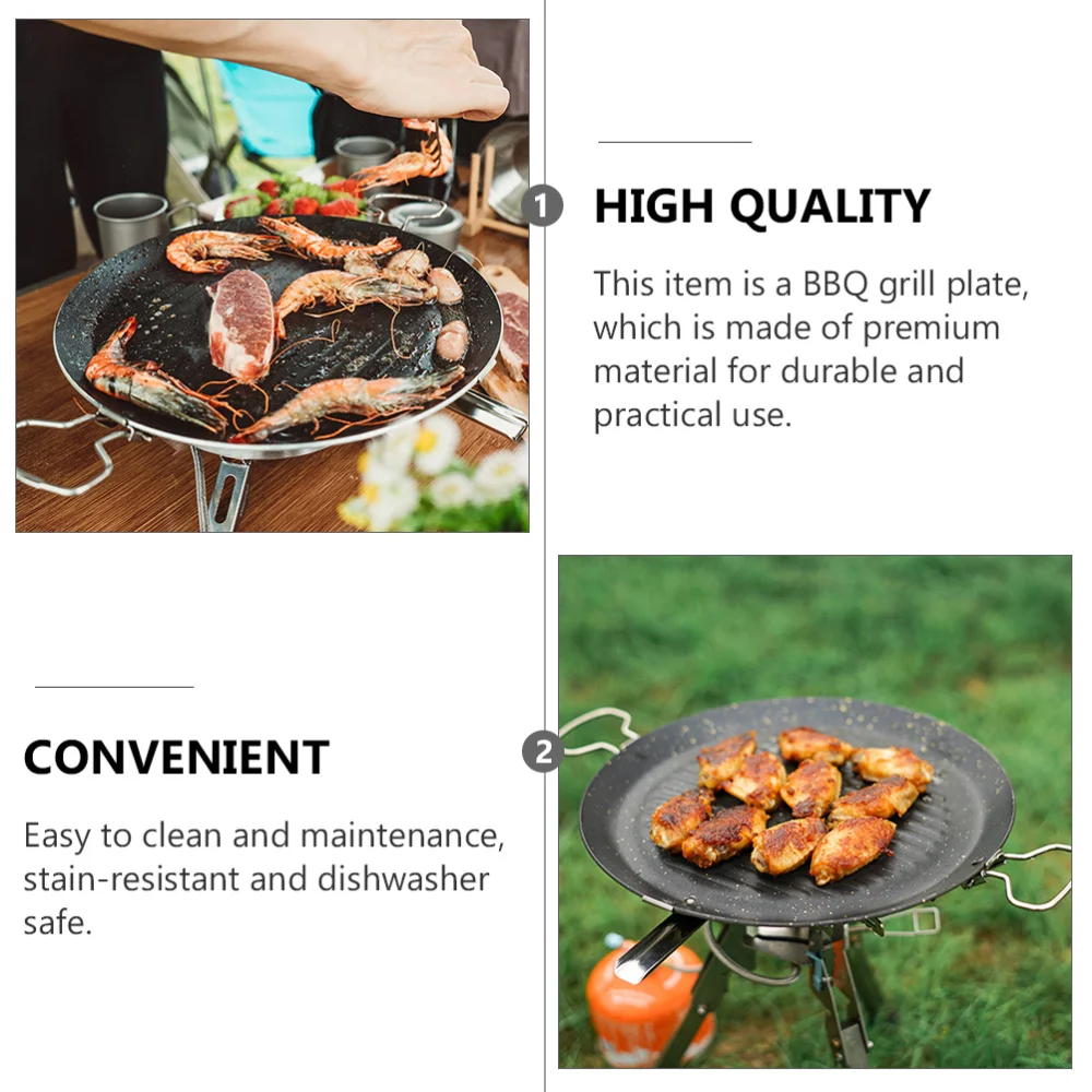

1Pc Grilling Pan Home Baking Pan Non-stick Bakeware Outdoor Round Frying Pan