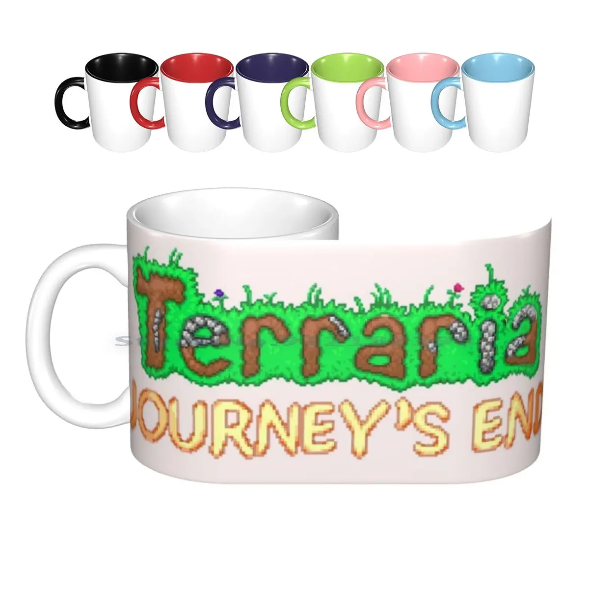 

Керамические кружки Terraria, кофейные чашки, Кружка для молока и чая, кружка Terraria Logo, видеоигра, видеоигры, видеоигры S Tea m Journey End